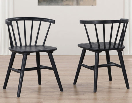 Willow Solid Wood Dining Chair, Black by Steve Silver at Eve Furniture