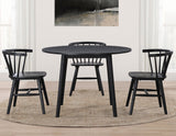 Willow Solid Wood Dining Chair, Black