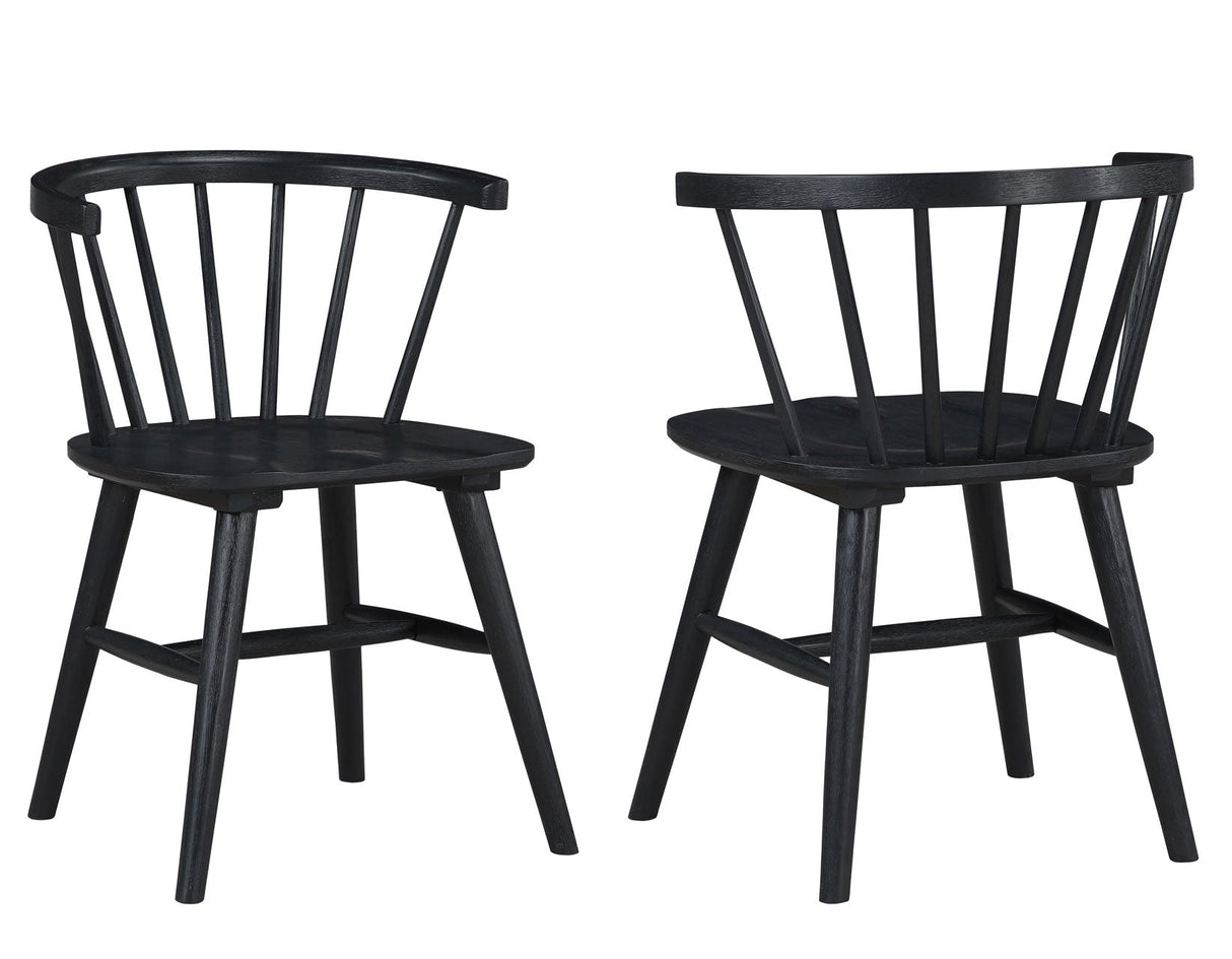 Willow Solid Wood Dining Chair, Black