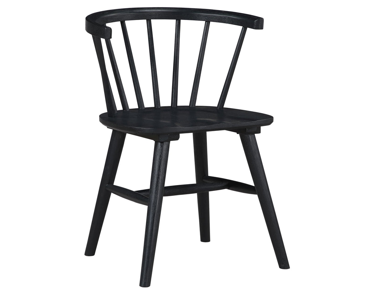 Willow Solid Wood Dining Chair, Black