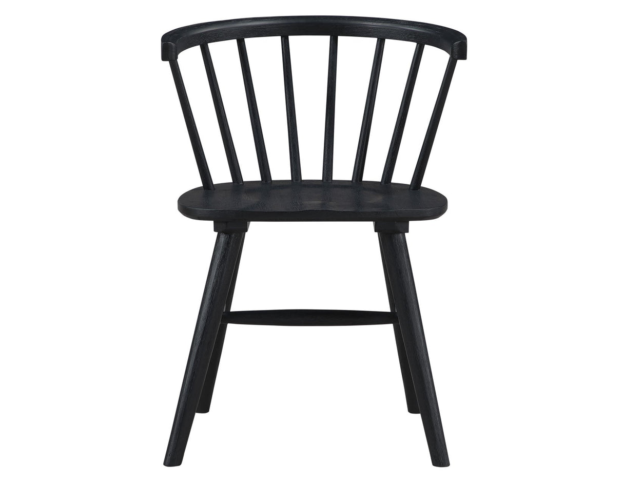 Willow Solid Wood Dining Chair, Black