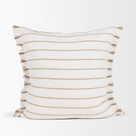 Willow 20x20 Square Cream w/ Camel Stripes Decorative Pillow Cover by Mercana at Eve Furniture