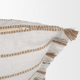Willow 20x20 Square Cream w/ Camel Stripes Decorative Pillow Cover by Mercana at Eve Furniture