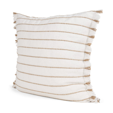 Willow 20x20 Square Cream w/ Camel Stripes Decorative Pillow Cover by Mercana at Eve Furniture