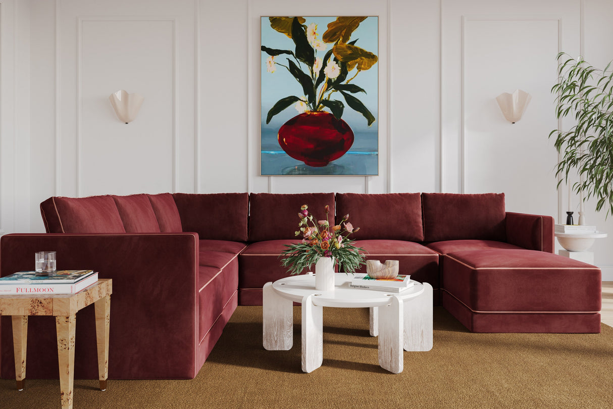 Willow Velvet Modular Large Chaise Sectional by TOV Furniture at Eve Furniture