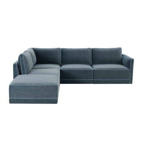Willow Velvet Modular Left Arm Facing (LAF) Sectional by TOV Furniture at Eve Furniture