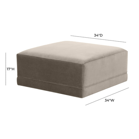 Willow Velvet Modular Ottoman by TOV Furniture at Eve Furniture