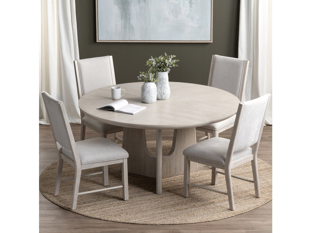 Willow White Round Dining Table by Crestview at Eve Furniture