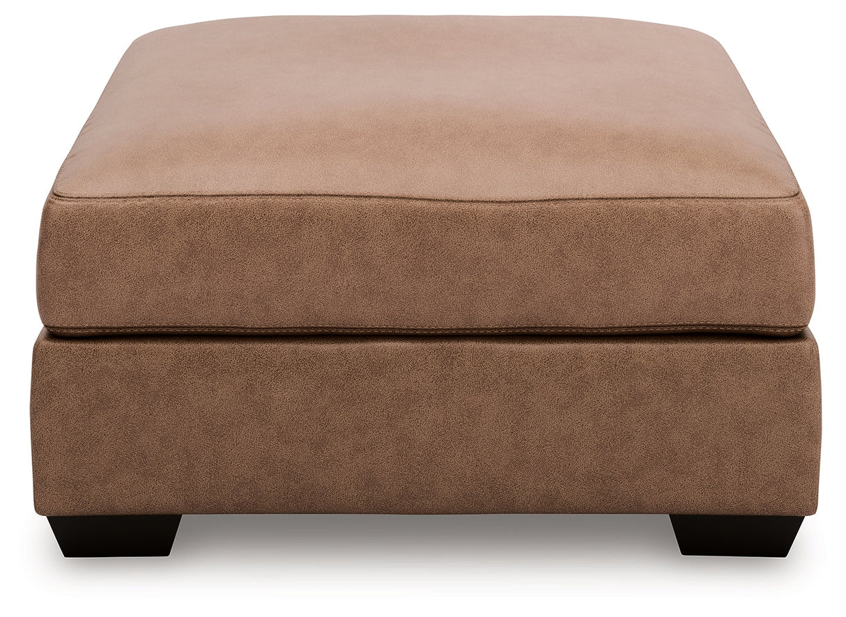 WillowBend Caramel Oversized Accent Ottoman by Ashley at Eve Furniture