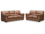 WillowBend Caramel Sofa and Loveseat by Ashley at Eve Furniture