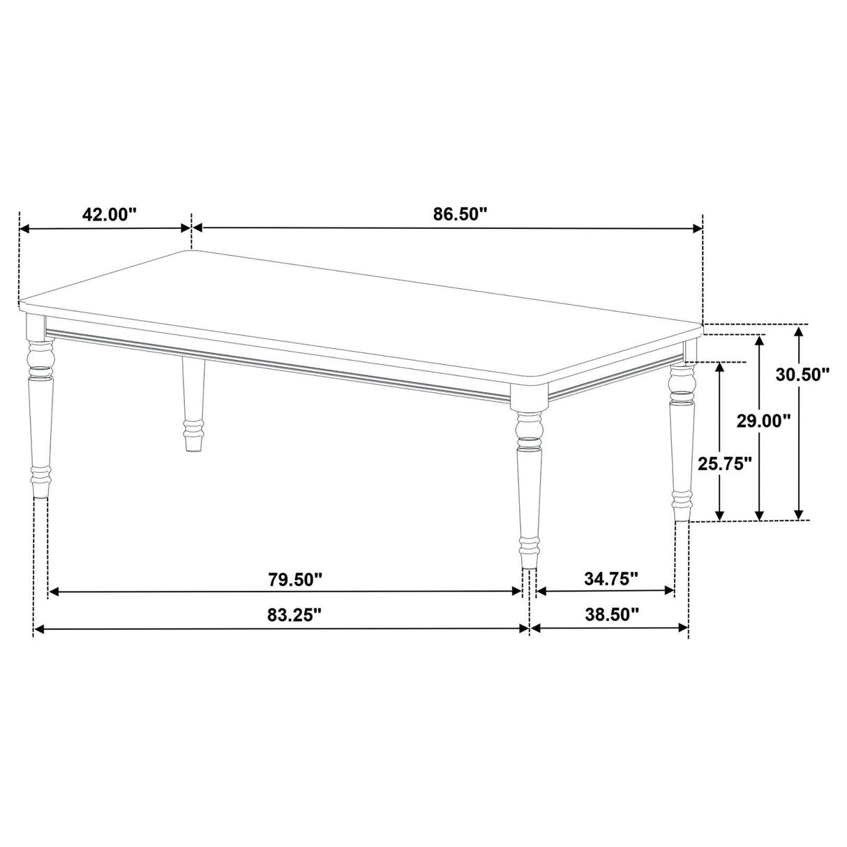 Willowbrook Walnut 5-Piece Rectangular Dining Set