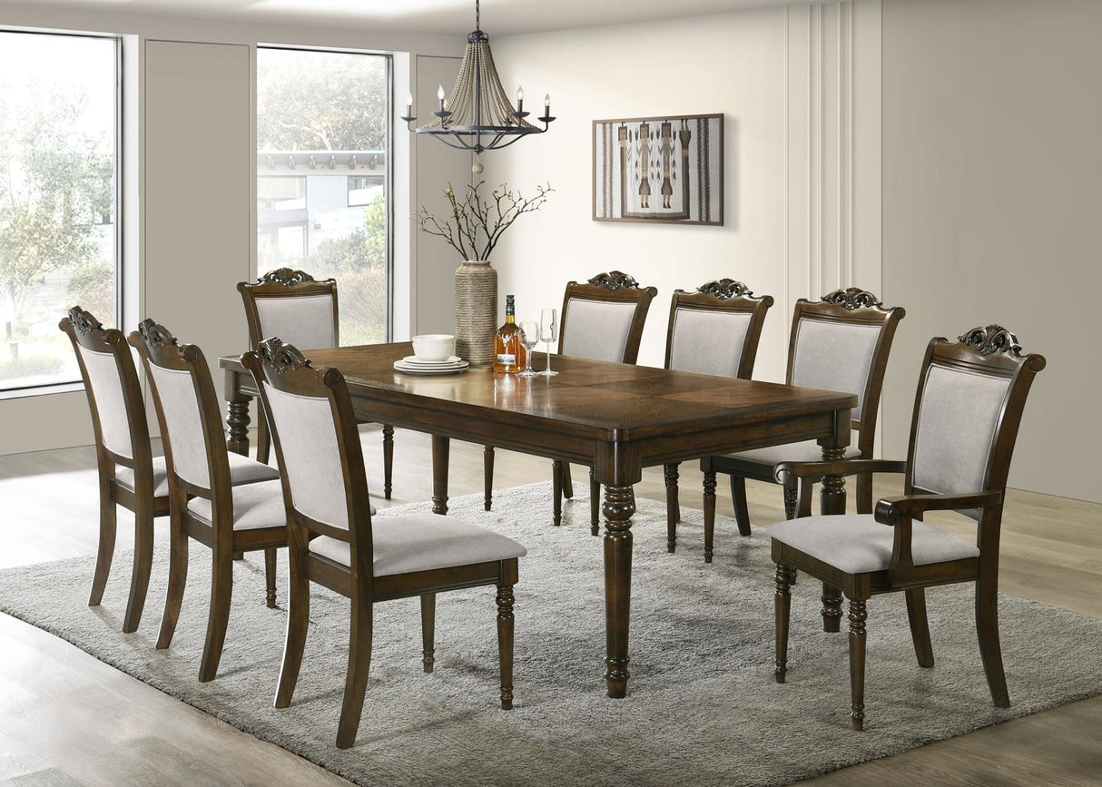 Willowbrook Walnut 9-Piece Rectangular Dining Set