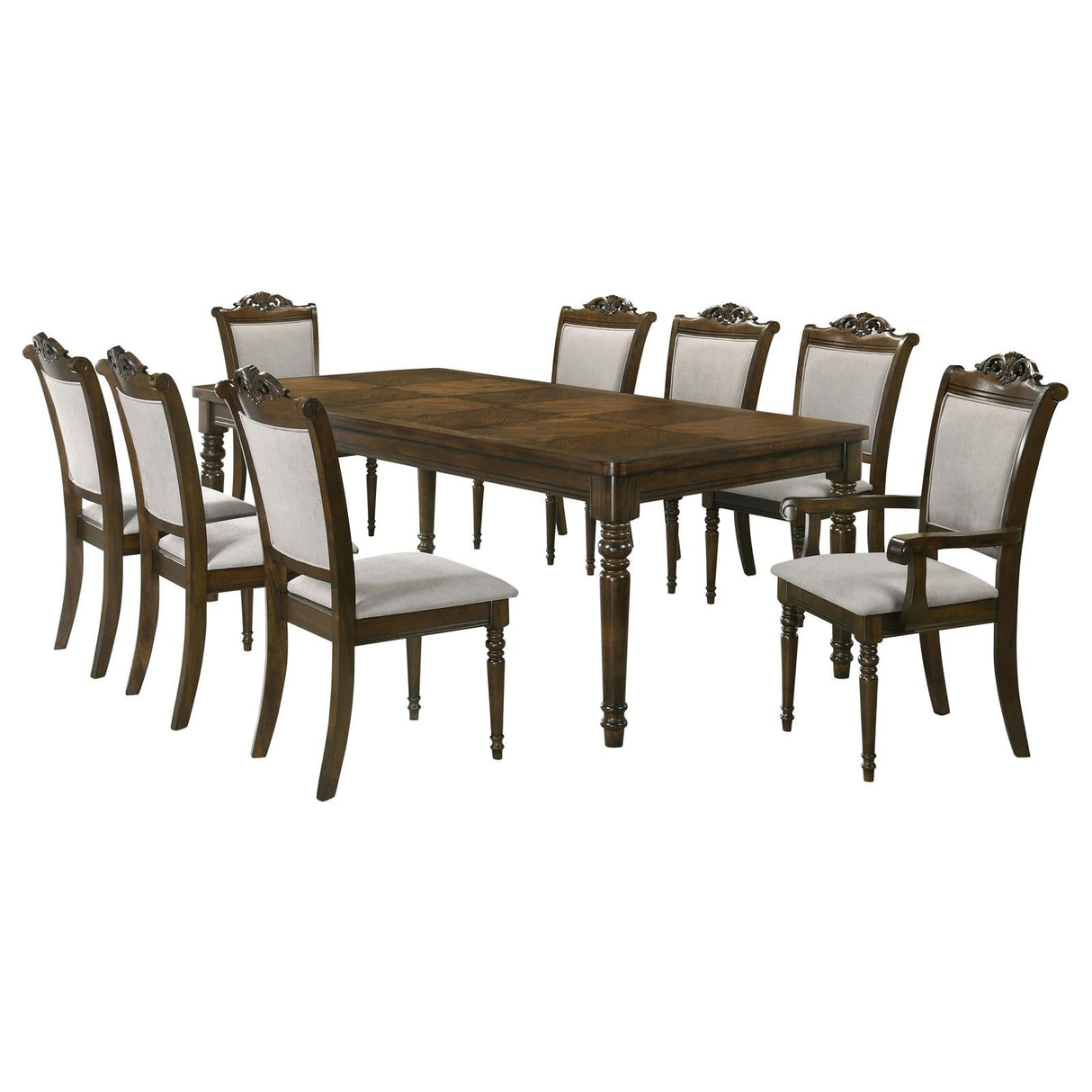 Willowbrook Walnut 9-Piece Rectangular Dining Set