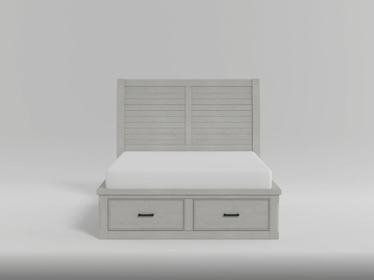 Willowbrook Light Gray California King Platform Bed with Storage Footboard and Side Rails by Homelegance at Eve Furniture