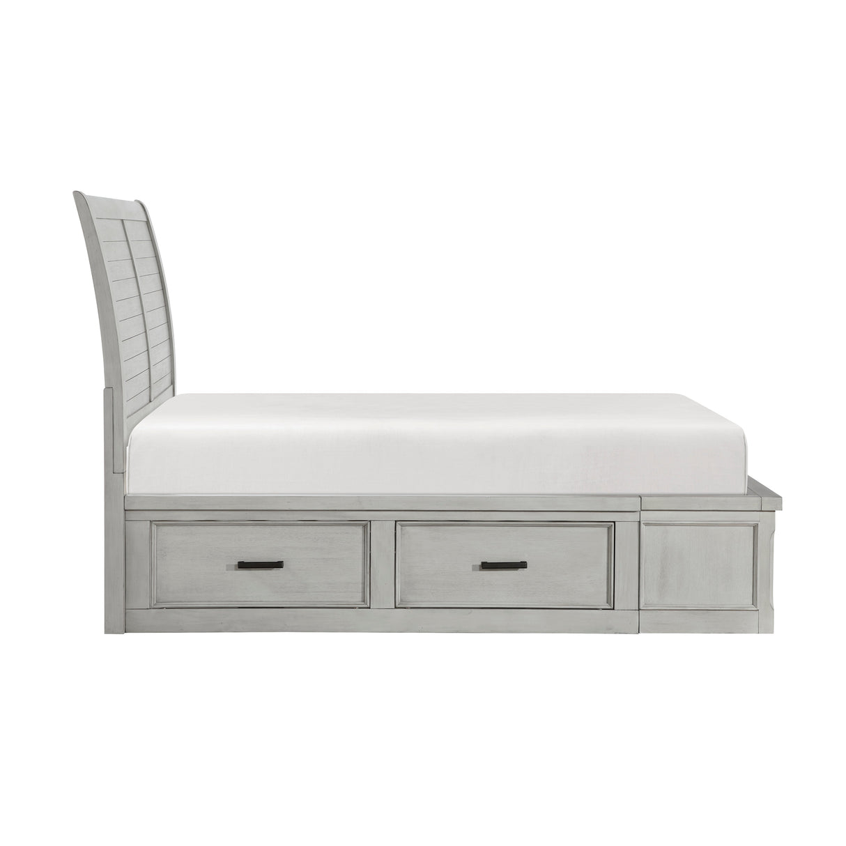 Willowbrook Light Gray California King Platform Bed with Storage Footboard and Side Rails by Homelegance at Eve Furniture