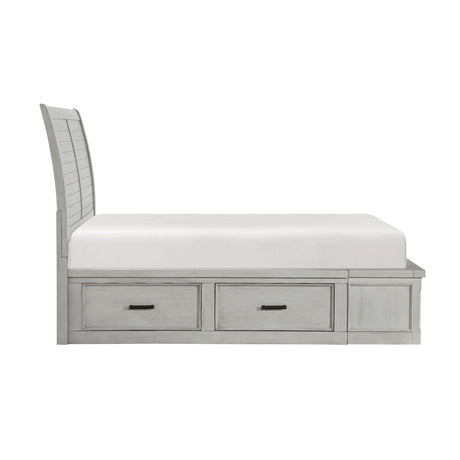 Willowbrook Light Gray California King Platform Bed with Storage Footboard and Side Rails by Homelegance at Eve Furniture