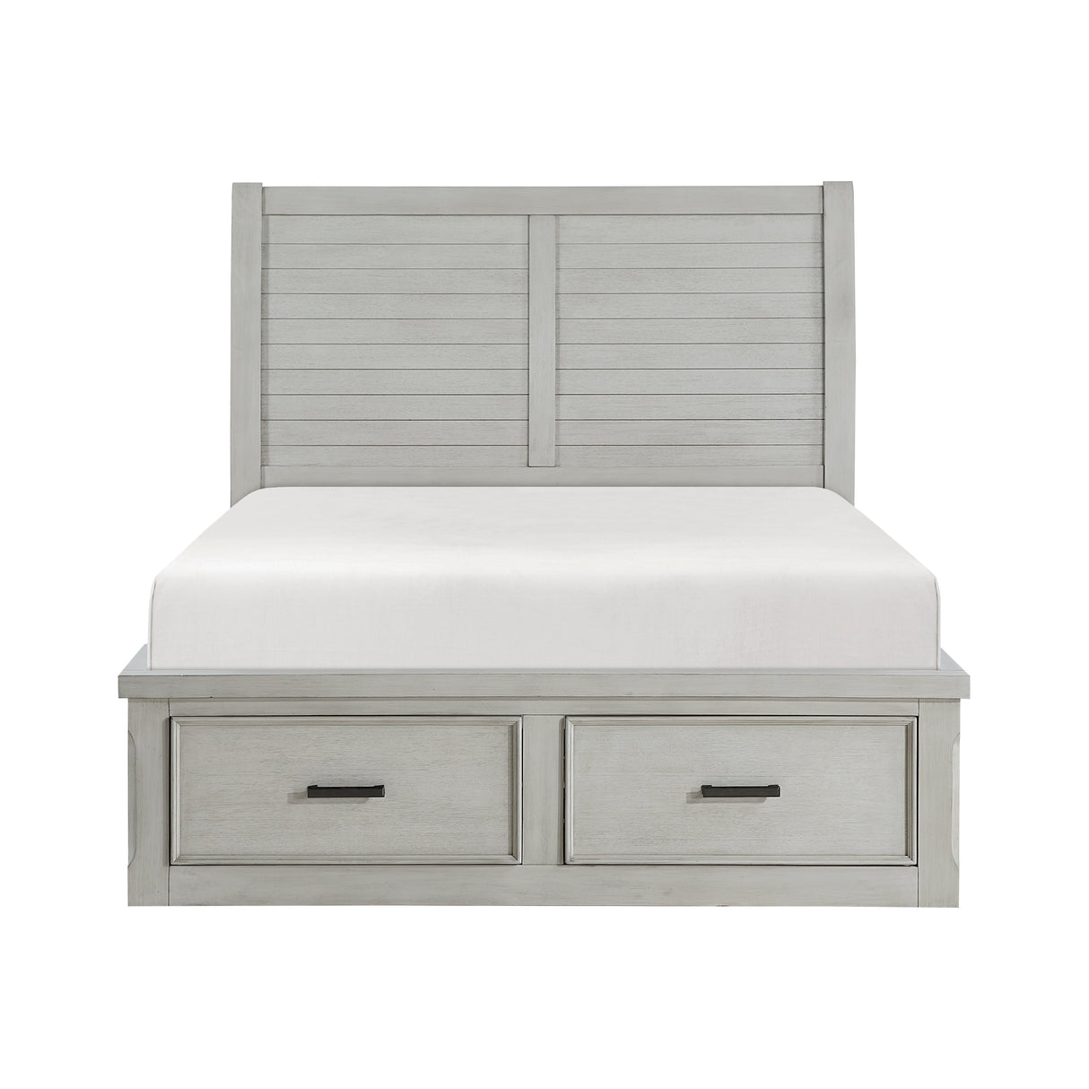 Willowbrook Light Gray California King Platform Bed with Storage Footboard and Side Rails by Homelegance at Eve Furniture