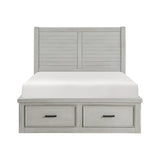 Willowbrook Light Gray California King Platform Bed with Storage Footboard and Side Rails by Homelegance at Eve Furniture