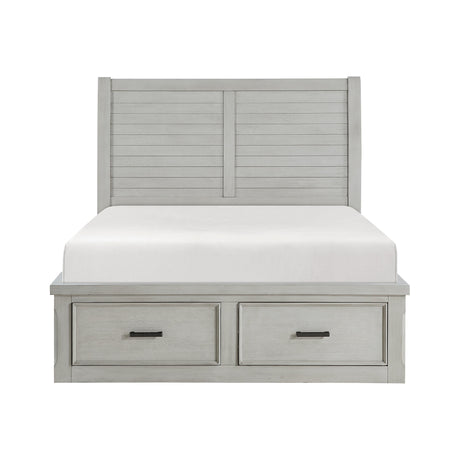 Willowbrook Light Gray California King Platform Bed with Storage Footboard and Side Rails by Homelegance at Eve Furniture
