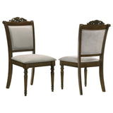 Willowbrook Upholstered Dining Armchair Grey and Chestnut (Set of 2)