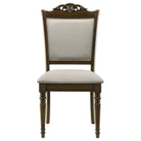 Willowbrook Upholstered Dining Armchair Grey and Chestnut (Set of 2)