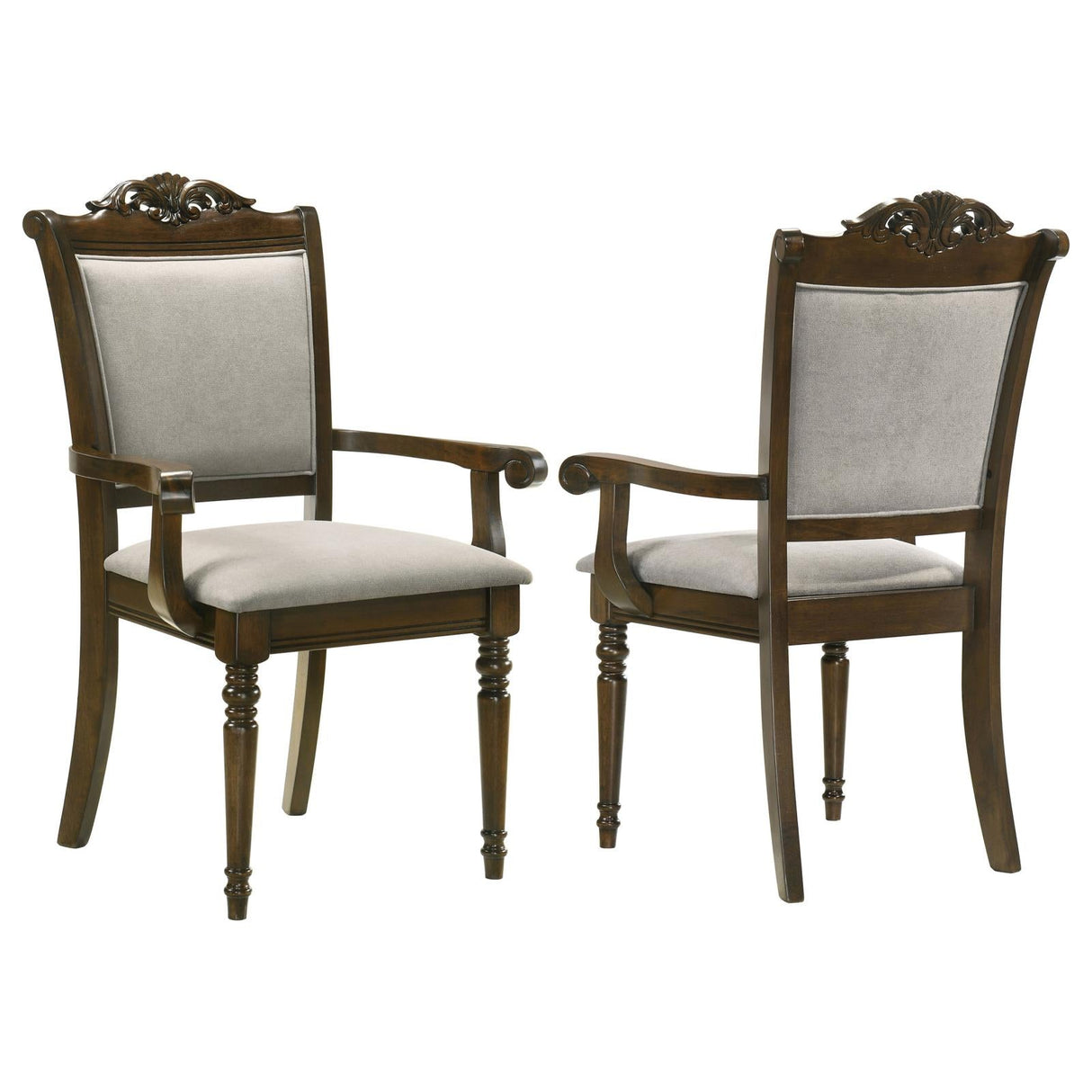 Willowbrook Upholstered Dining Side Chair Grey and Chestnut (Set of 2)