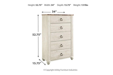 Willowton Two-tone Chest of Drawers by Ashley at Eve Furniture