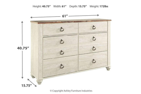 Willowton Two-tone Dresser by Ashley at Eve Furniture