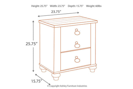 Willowton Two-tone Nightstand by Ashley at Eve Furniture