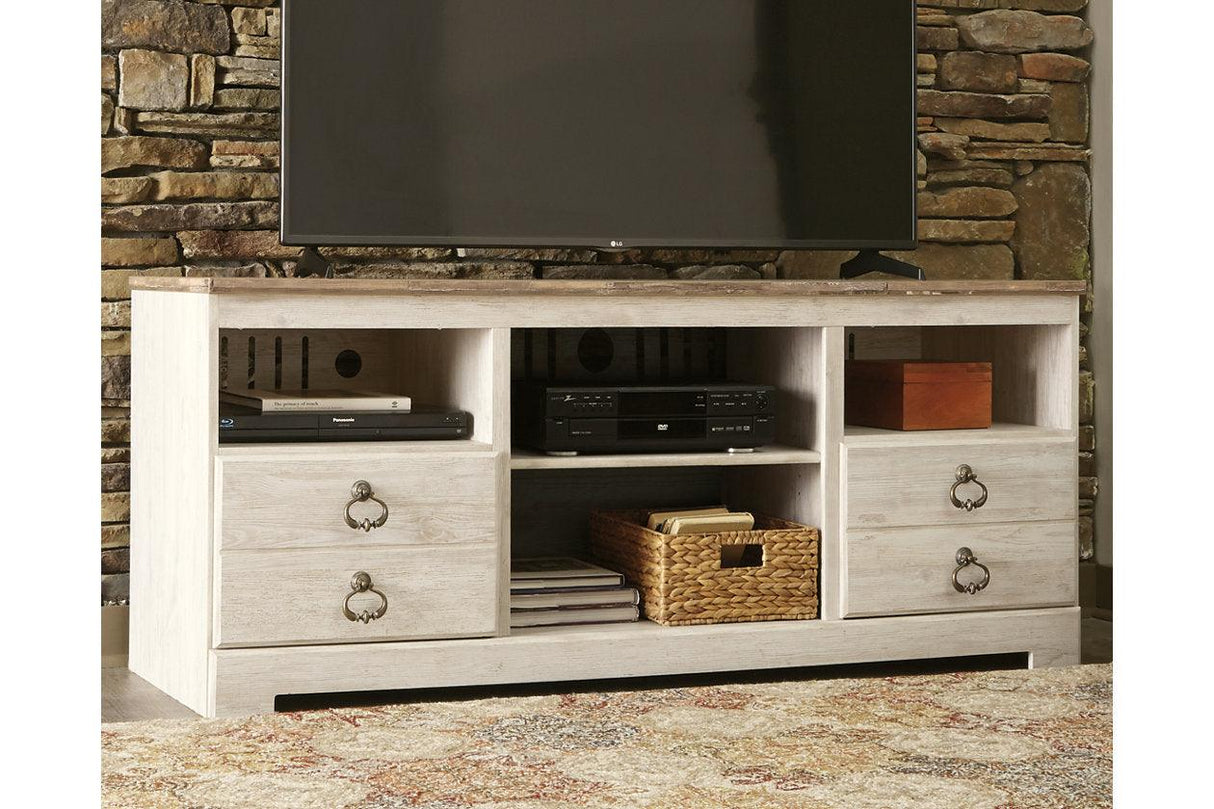 Willowton Whitewash 3-Piece Entertainment Center by Ashley at Eve Furniture