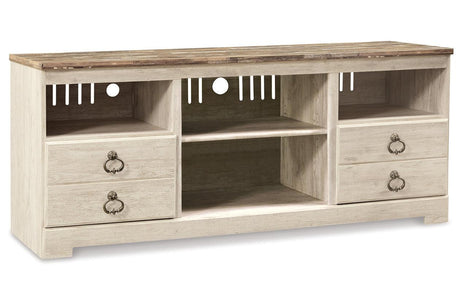 Willowton Whitewash 3-Piece Entertainment Center by Ashley at Eve Furniture