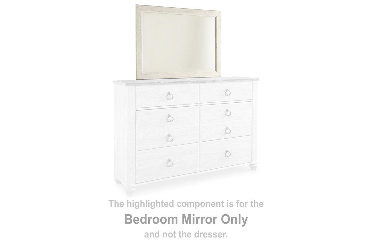 Willowton Whitewash Bedroom Mirror (Mirror Only) by Ashley at Eve Furniture