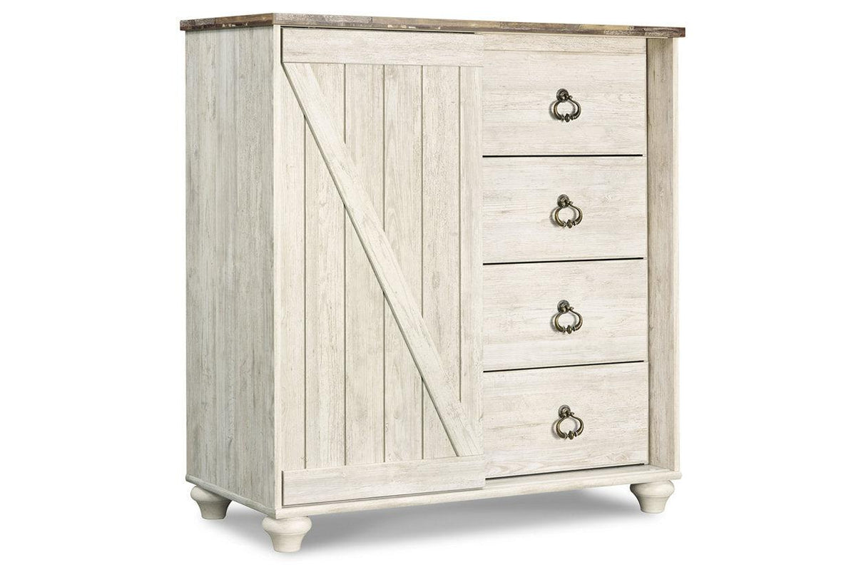 Willowton Whitewash Dressing Chest by Ashley at Eve Furniture