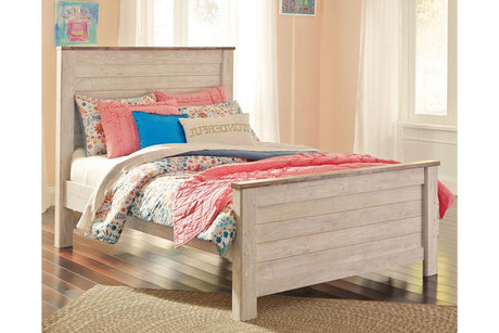 Willowton Whitewash Full Panel Bed by Ashley at Eve Furniture