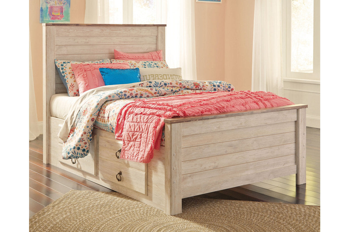 Willowton Whitewash Full Storage Platform Bed with 2 Drawers by Ashley at Eve Furniture