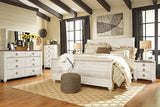Willowton Whitewash King Sleigh Bed by Ashley at Eve Furniture