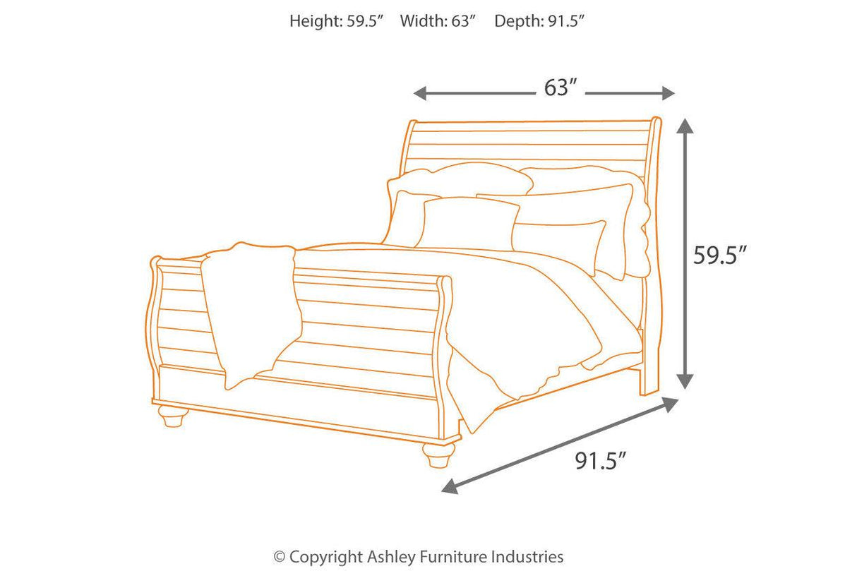 Willowton Whitewash Queen Sleigh Bed by Ashley at Eve Furniture