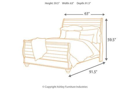 Willowton Whitewash Queen Sleigh Bed by Ashley at Eve Furniture