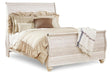 Willowton Whitewash Queen Sleigh Bed by Ashley at Eve Furniture