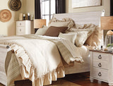 Willowton Whitewash Sleigh Bedroom Set by Ashley at Eve Furniture