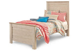 Willowton Whitewash Twin Panel Bed by Ashley at Eve Furniture