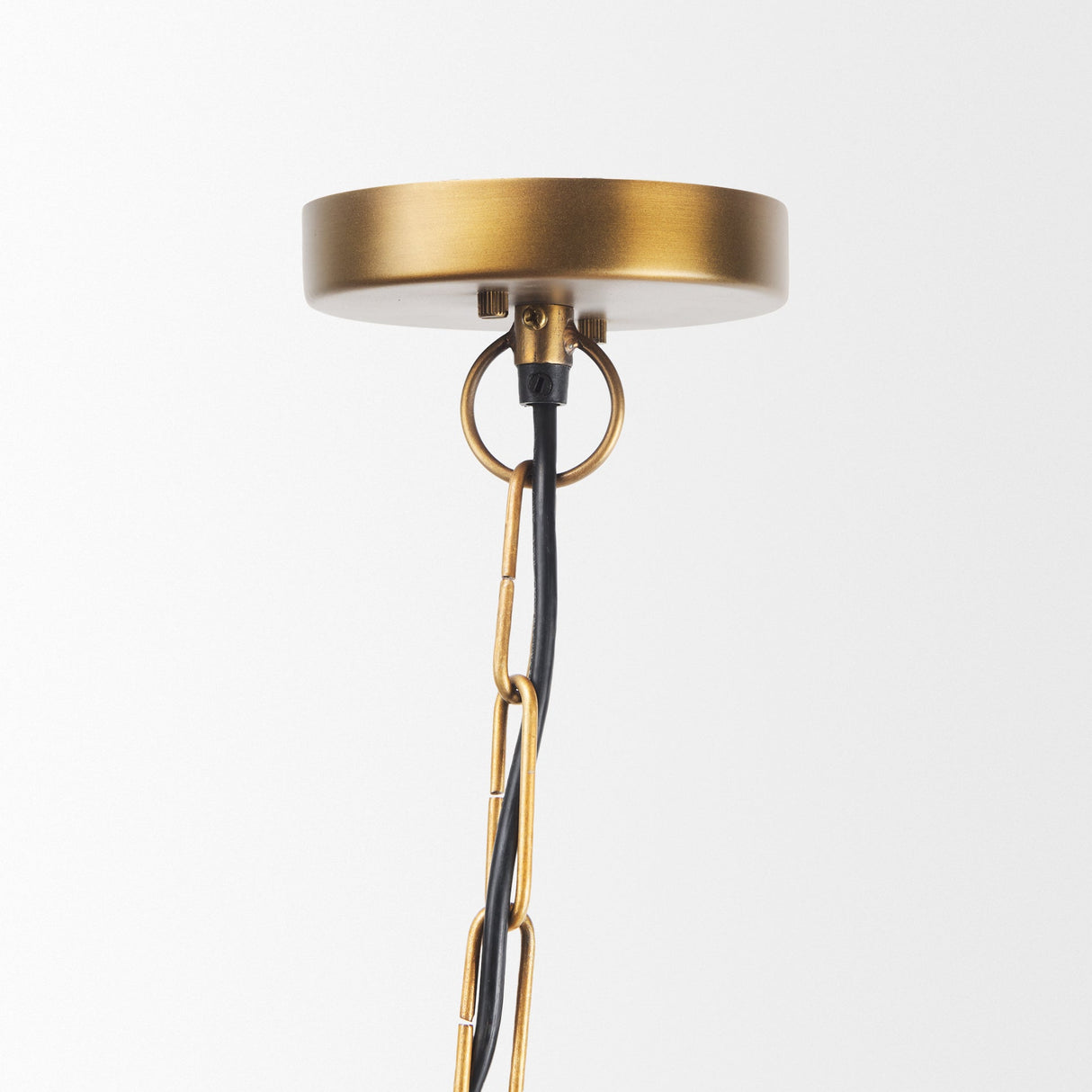 Willson Black Iron W/Antique Brass Dome Pendant Light by Mercana at Eve Furniture
