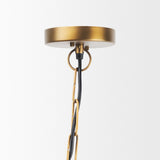 Willson Black Iron W/Antique Brass Dome Pendant Light by Mercana at Eve Furniture