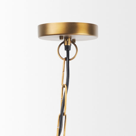 Willson Black Iron W/Antique Brass Dome Pendant Light by Mercana at Eve Furniture