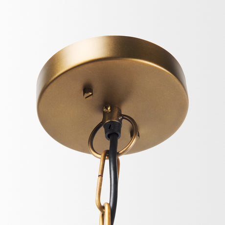 Willson Black Iron W/Antique Brass Dome Pendant Light by Mercana at Eve Furniture