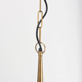 Willson Black Iron W/Antique Brass Dome Pendant Light by Mercana at Eve Furniture