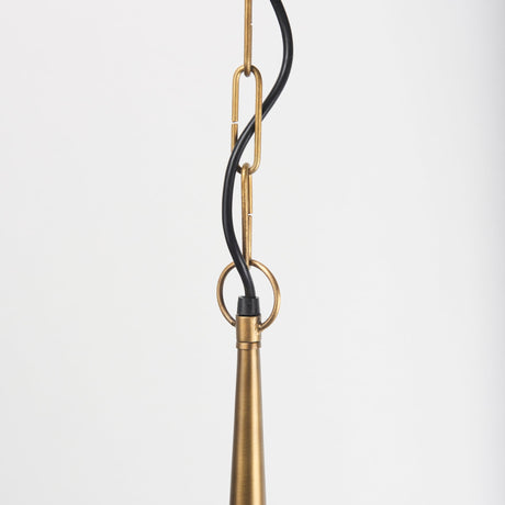 Willson Black Iron W/Antique Brass Dome Pendant Light by Mercana at Eve Furniture