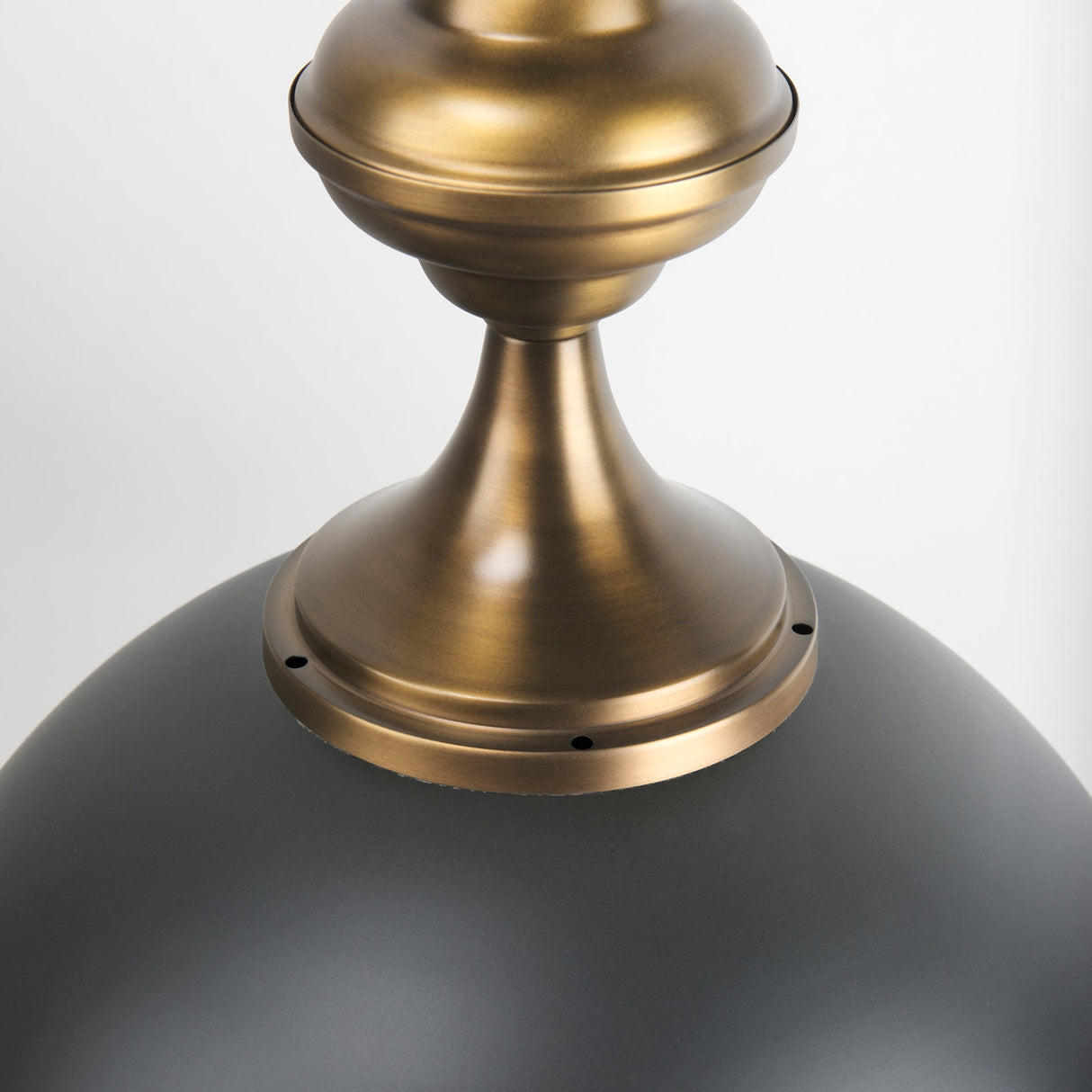 Willson Black Iron W/Antique Brass Dome Pendant Light by Mercana at Eve Furniture