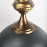 Willson Black Iron W/Antique Brass Dome Pendant Light by Mercana at Eve Furniture