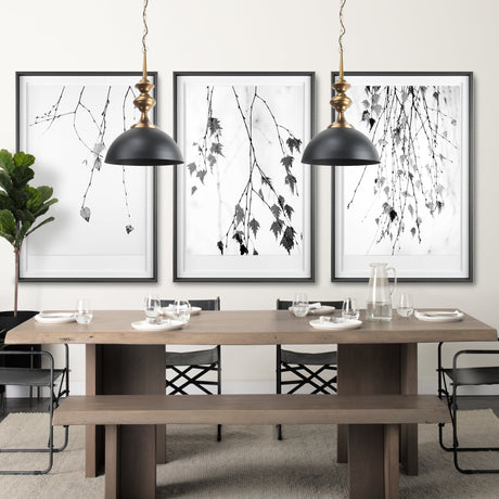 Willson Black Iron W/Antique Brass Dome Pendant Light by Mercana at Eve Furniture